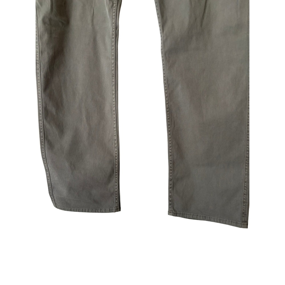 Faherty Brand Men Olive Green Organic Cotton 5-Pocket Straight Pants Size 36 - Picture 3 of 12